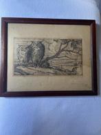zeefdruk op papier uil, Antiek en Kunst, Kunst | Litho's en Zeefdrukken, Ophalen