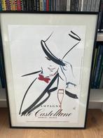 poster champagne de Castellane - ingelijst, Verzamelen, Posters, Met lijst, Reclame, A1 t/m A3, Zo goed als nieuw