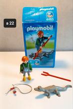 Playmobil dierentuin verzorger met krokodil in doos, Ophalen of Verzenden, Zo goed als nieuw, Complete set