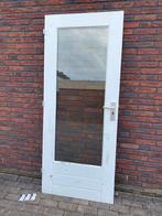 Merbau Hardhouten achterdeur dubbelglas 83x201,5cm, Ophalen, 80 tot 100 cm, 200 tot 215 cm, Glas