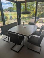 Eethoek set; tafel, lamp, eetbank en 4 stoelen, Ophalen, Gebruikt, Vijf personen of meer, Rechthoekig