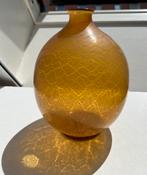 A.D. Copier Vaas - Serica nr 6 tincraquelé amber Leerdam, Antiek en Kunst, Antiek | Glas en Kristal, Ophalen of Verzenden