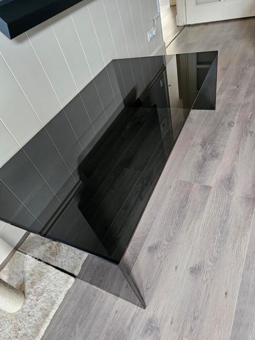 Montèl salontafel smokeglass., Huis en Inrichting, Tafels | Salontafels, Zo goed als nieuw, Minder dan 50 cm, 50 tot 100 cm, 100 tot 150 cm