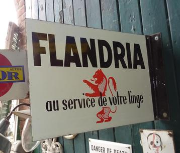 dubbelzijdig emaille reclamebord flandria beschikbaar voor biedingen