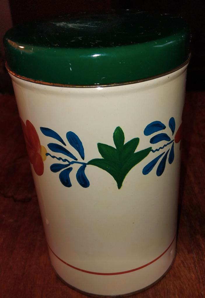 Vintage Boerenbont Blik met Deksel, Antiek en Kunst, Antiek | Emaille, Ophalen of Verzenden