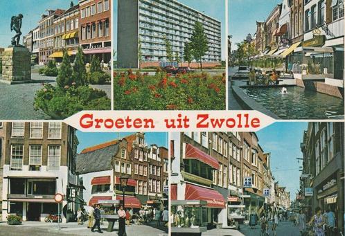 ZWOLLE Stadsgezichten Hoogbouw Centrum Winkels Groeten, Verzamelen, Ansichtkaarten | Nederland, Gelopen, Overijssel, 1960 tot 1980