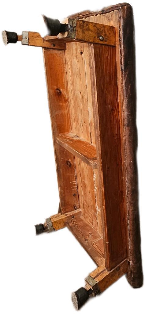 Beauty! Originele, antieke turntafel met leer bekleed, Huis en Inrichting, Tafels | Sidetables, Gebruikt, 75 cm of meer, 200 cm of meer