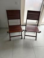 Houten klapstoelen (2 stuks), Gebruikt, Twee, Bruin, Ophalen of Verzenden
