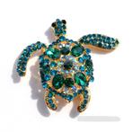 broche schildpad met strassteentjes  5-6cm, Nieuw, Overige materialen, Verzenden