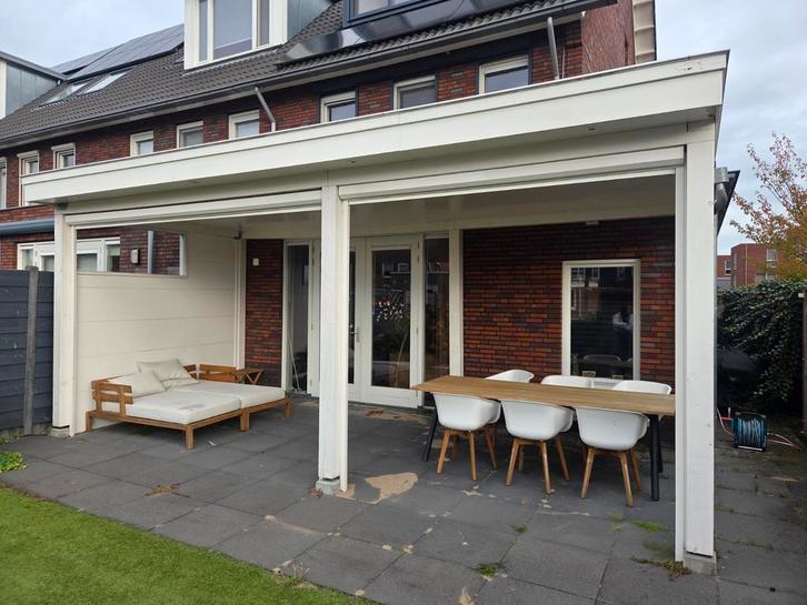 Mooie witte overkapping met elektrische Screens  en verlicht, Tuin en Terras, Overkappingen, Gebruikt, Veranda, Ophalen of Verzenden