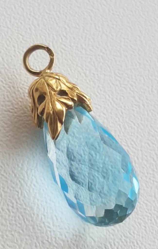 Mooie gouden hanger met topaas 18 karaats, Ophalen of Verzenden, Zo goed als nieuw, Goud, Goud