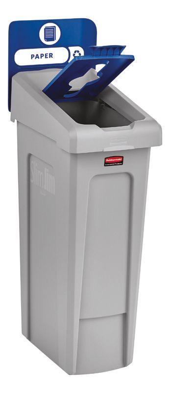 Rubbermaid Slim Jim Afvalbak + blauwe uitbereidingsset, Huis en Inrichting, Woonaccessoires | Prullenbakken, Nieuw, Kunststof