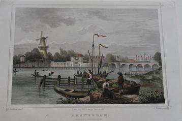 AMSTERDAM YACHTCLUB SARPHATISTRAAT AMSTEL GRAVURE 1858 G22 beschikbaar voor biedingen