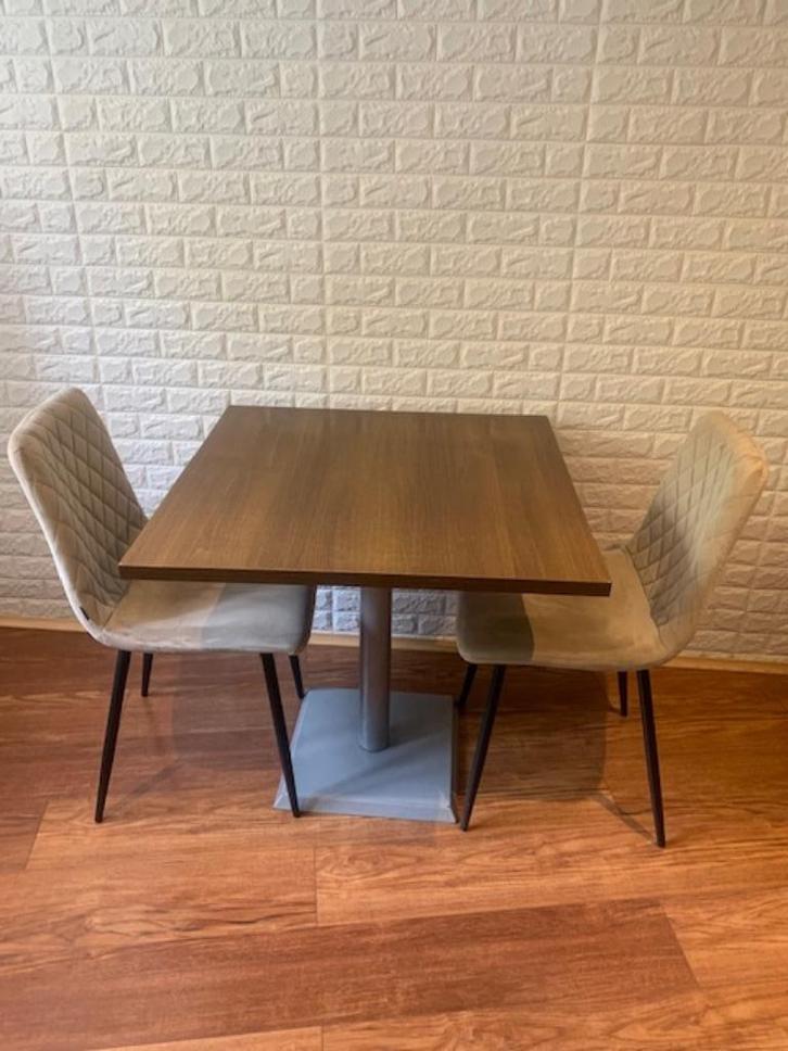 Tafel met 1 poot zeer compact 80x80cm en stoelen, Huis en Inrichting, Tafels | Eettafels, Nieuw, 50 tot 100 cm, 50 tot 100 cm