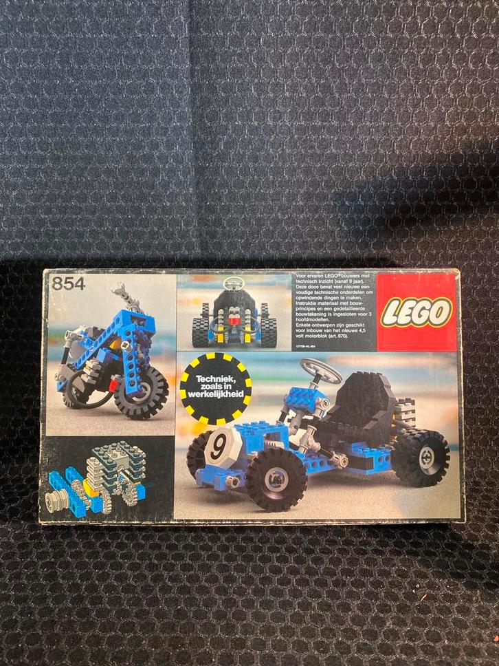 Vintage LEGO Technic 854 Motorfiets, Kinderen en Baby's, Speelgoed | Duplo en Lego, Gebruikt, Lego, Complete set, Ophalen of Verzenden