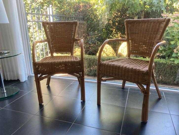 Twee mooie rotan stoelen, Huis en Inrichting, Stoelen, Zo goed als nieuw, Twee, Riet of Rotan, Bruin, Ophalen