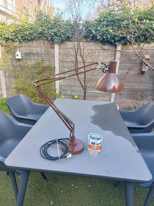 industrieel architecten bureaulamp, Huis en Inrichting, Lampen | Tafellampen, Gebruikt, Minder dan 50 cm, Metaal, Ophalen of Verzenden