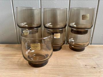 Vintage Luminarc rookglas waterglazen 1970s Fumé BP beschikbaar voor biedingen