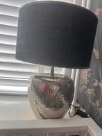 Mooie zilverkleurige lamp met zwarte kap, Huis en Inrichting, Ophalen of Verzenden, Zo goed als nieuw, Metaal, Minder dan 50 cm