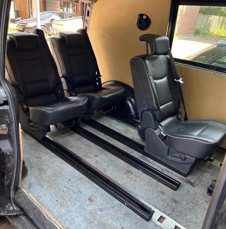 4x Zwart leren Stoelen met gordel en isofix op losse rails., Auto-onderdelen, Interieur en Bekleding, Amerikaanse onderdelen, BMW