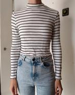H&M top lange mouwen met strepen 38 M, Maat 38/40 (M), H&M, Wit, Ophalen of Verzenden