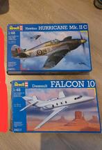 2x Revell bouwdoos 1:48 deels gebouwd Hurricane en Falcon 10, Ophalen, Gebruikt, Groter dan 1:72, Revell