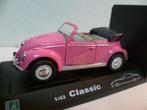 Cararama Volkswagen Kever cabriolet roze 1:43 modelauto, Ophalen of Verzenden, Nieuw, Auto, Overige merken