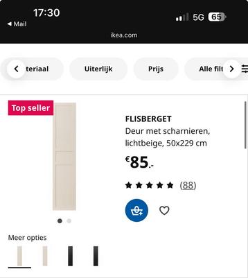 Flisberget IKEA kastdeur lichtbeige