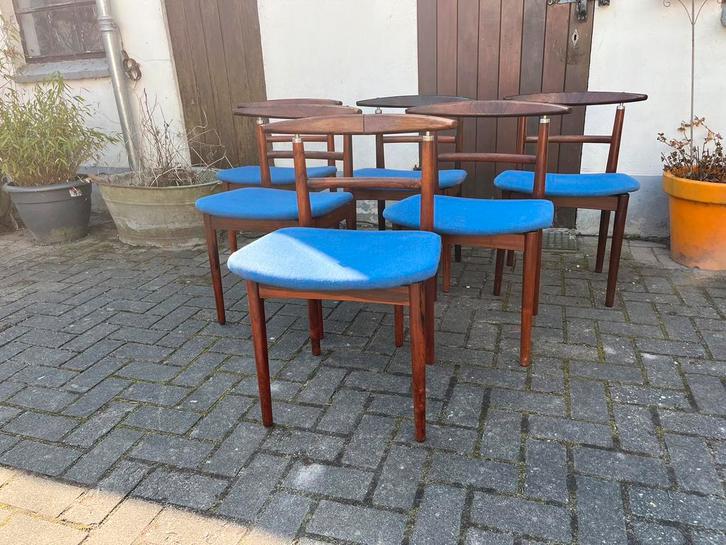 6 Sibast Denemarken stoel vintage jaren 60 model 465 €1150, Huis en Inrichting, Stoelen, Gebruikt, Vijf, Zes of meer stoelen, Hout