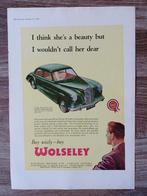 Originele Wolseley advertentie uit 1953, Ophalen of Verzenden, Zo goed als nieuw, Overige merken