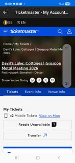 Tickets Devil's Lake cottage - Graspop, Tickets en Kaartjes, Drie personen of meer, Meerdaags