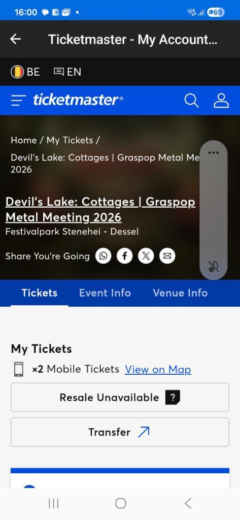 Tickets Devil's Lake cottage - Graspop, Tickets en Kaartjes, Evenementen en Festivals, Drie personen of meer, Meerdaags