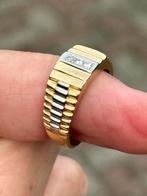 Rolex President ring 18 karaat goud met natuurlijke diamant!, 18 tot 19, Heer, Ophalen of Verzenden, Met edelsteen