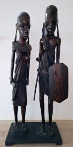 Masaï krijgers, ebbenhout, jaren 80, Antiek en Kunst, Kunst | Niet-Westerse kunst, Ophalen of Verzenden