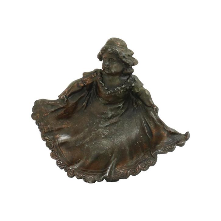 Antieke Vide-Poche Catch-All Schaal Meisje met Wijde Rok, Huis en Inrichting, Woonaccessoires | Schalen en Manden, Gebruikt, Schaal