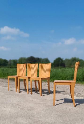 Set 4 - vintage plywood beuken houten stoelen dutch design beschikbaar voor biedingen