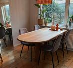 Retro houten eettafel massief eiken, Ophalen, Gebruikt, 100 tot 150 cm, Eikenhout
