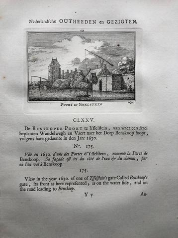 175 / Ijsselstein de Poort Kopergravure 1732 beschikbaar voor biedingen