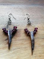 Nieuwe zelfgemaakte oorbellen met parelmoer, Sieraden, Tassen en Uiterlijk, Oorbellen, Overige materialen, Hangers, Paars, Nieuw