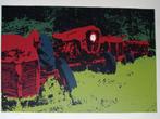 Lithografie 1981 landbouwvoertuigen, Antiek en Kunst, Verzenden