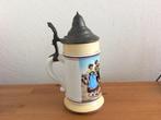 Keramieken Bierpul met lithophane in bodem en Tinnen deksel, Antiek en Kunst, Ophalen of Verzenden