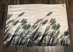 Nieuw: beige wanddoek met print van gras - groot formaat, Huis en Inrichting, Ophalen of Verzenden