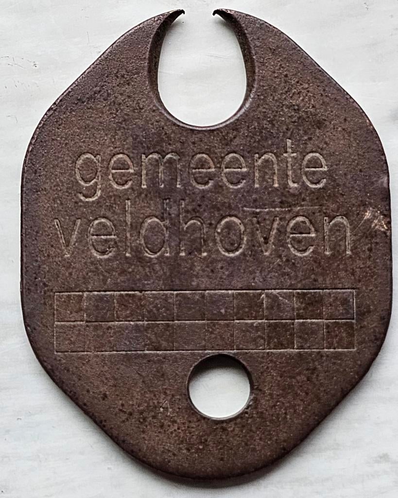 Oude Hondenpenning Gemeente Veldhoven, Verzamelen, Ophalen of Verzenden