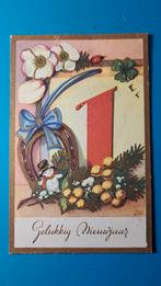 Gelukkig Nieuwjaar,  illustrator LW, Verzamelen, Ophalen of Verzenden, 1940 tot 1960, Gelopen, Feest(dag)