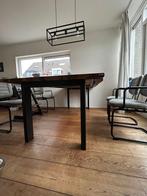 Houten Eettafel - Robuust en Stijlvol 220x113, Huis en Inrichting, Tafels | Eettafels, Ophalen, Gebruikt, 100 tot 150 cm, Eikenhout