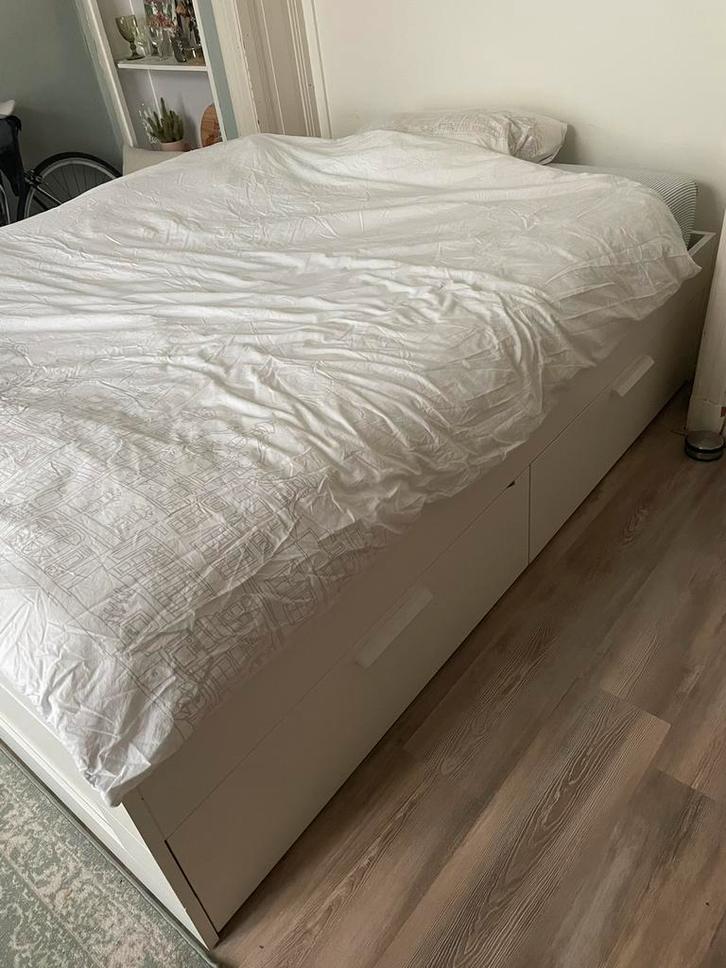 IKEA Malm bed 140x200, Huis en Inrichting, Slaapkamer | Bedden, Gebruikt, Twijfelaar, 140 cm, 200 cm, Wit, Ophalen