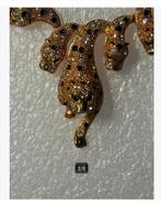 Bijzondere goudkleurig ketting vol Panter Poema 40 cm, Overige materialen, Nieuw, Ophalen of Verzenden, X