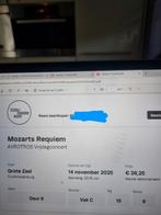 2 kaarten Mozart Requiem 14 november Tivoli - kostprijs, Tickets en Kaartjes, Concerten | Klassiek, Twee personen, November