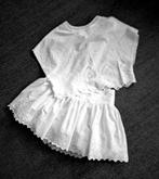 Schitterende wit broderie set mini rok / bloesje 36 /ibiza, Ophalen, Wit, Zo goed als nieuw, Maat 36 (S)
