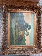 Schilderij met landschap en huis J. M. Beek, Antiek en Kunst, Kunst | Schilderijen | Klassiek, Ophalen of Verzenden